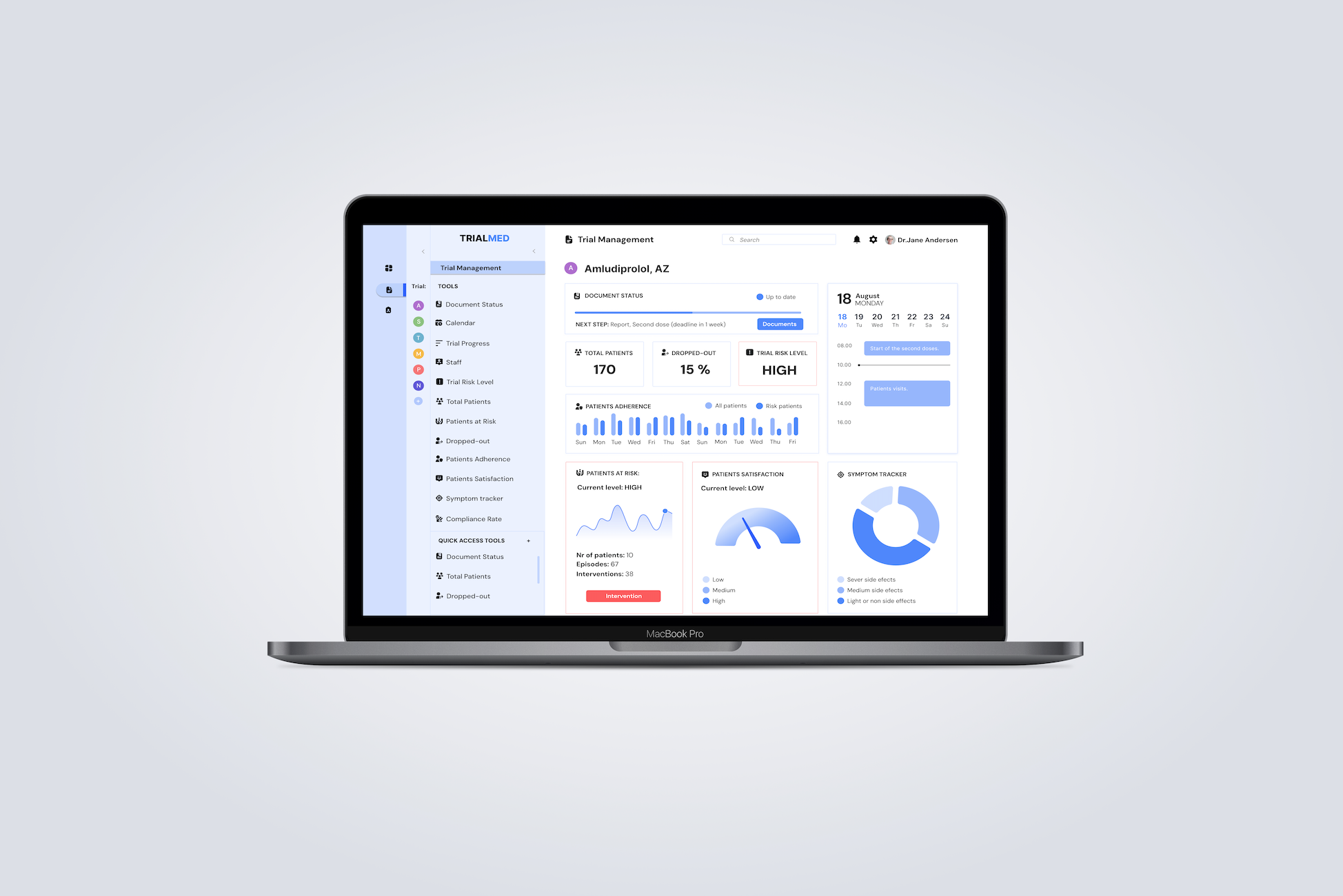 TrialMed dashboard
